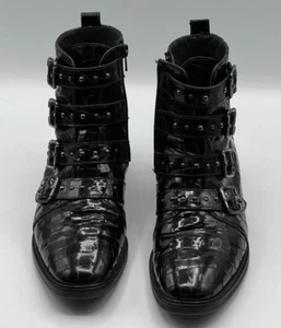 Paul Green Damen Stiefeletten, Kroko-Optik, Schwarz, Gr. 37,5 - Bild 1 von 5