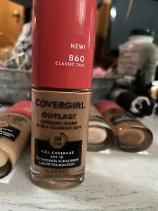 860 classic Tan COVERGIRL OUTLAST EXTREME WEAR 3 IN 1 FOUNDATION 24 HR SPF 18 - Picture 1 of 1
