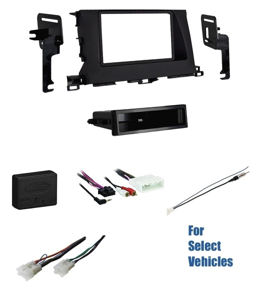 1 DIN 汽车立体声仪表板线套件适用于一些 2014 - 2019 年丰田 Highlander 带转向 — 第 1/1 张图片