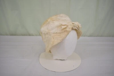 Sombrero Fascinator MCM Vintage Piel Sintética Blanco Años 50 Sombrero Cubo Estilo Foto 1 de 4