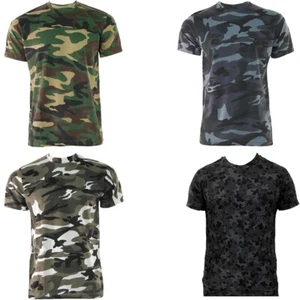 Mens Short Sleeve Camouflage Printed T Shirt Crew Neck Fashion Summer Tops Tees - Picture 1 of 7