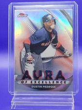 Dustin Pedroia 2022 Topps Finest Refractor Aura Of Excellence SP 🔥 Red Soxs 🔥