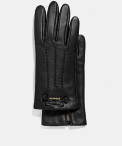 Coach Ladies Black Sheepskin Leather Gloves Merino F32700 6.5-7;F327086.5-7.5 - Bild 1 von 17