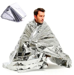 Foil Emergency RESCUE BLANKET Thermal camping weather survival first aid 51"x82" - Picture 1 of 4