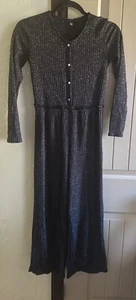 Art Class Jumpsuit Girls Large 10/12 Black With Silver - Picture 1 of 5
