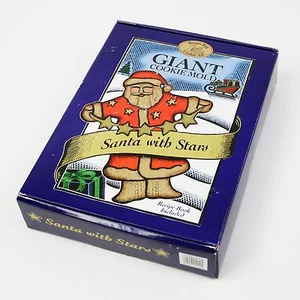 Brown Bag Christmas Cookie Art Mold Santa Claus with Stars St. Nicholas 1997 Vtg - Picture 1 of 8