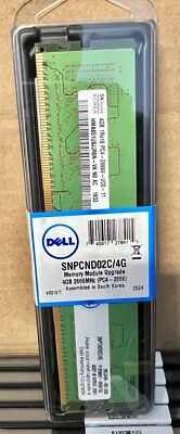 Genuine Dell Memory SNPCND02C/4G 4GB 1Rx8 DDR4 UDIMM 2666MHz RAM SEAL NEW - Image 1 of 4