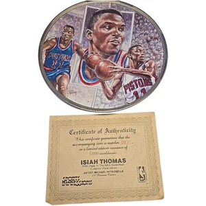 Detroit Pistons Isaiah Thomas Collector Plate 1991 Vintage NBA Platinun Edition #832 - Bild 1 von 16
