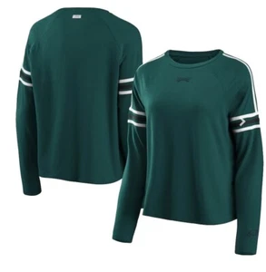 Women's Philadelphia Eagles Teal Contrast Stripe Long Sleeve Shirt Size Large - Picture 1 of 1
