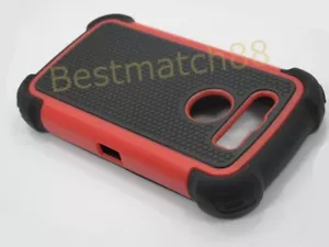 for blackberry black berry torch 9850 / 9860 case soft hard 3 layer red black - Picture 1 of 4