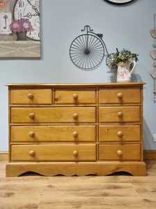 Solid Pine Merchants Chest of Drawers Sideboard - Picture 1 of 12