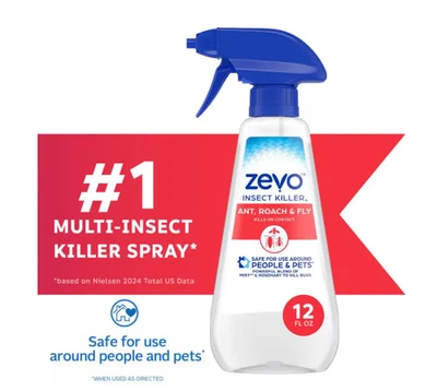 ZEVO Multi-Insect Killer Spray 12oz – Ant Roach Fly Gnat Safe for Pets