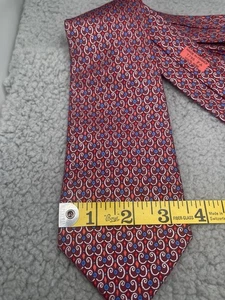 HERMES Geometric 7796 FA 100% SILK Tie Made In France great condition Vintage - Picture 1 of 12