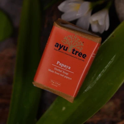 Ayutree Papaya Herbal Soap For All Skin Types 75gm - Image 1 of 4