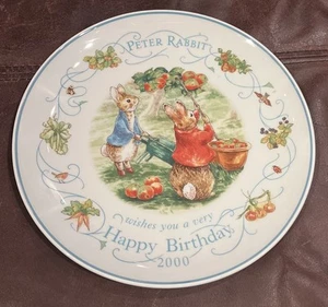 Vintage Wedgwood Peter Rabbit Geburtstag Millenium Teller 2000 - Bild 1 von 7