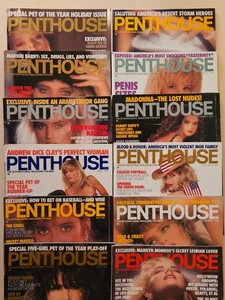 Penthouse Magazine - 1991 lot, 12 monthly issues, Pet of the Year poster - Picture 1 of 2