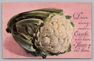 Postcard Drive Away Melan- Cauli and Have a Flowery Old Time Humor Best Wishes - Picture 1 of 2