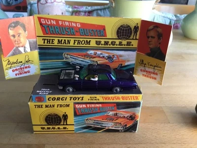 Corgi Oldsmobile 88( The Man from U.N.C.L.E ) model No497 c1966 with box &plinth - Image 1 of 4