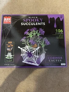 NEW, Block Spooky Succulents COBWEB CACTUS Building Block Set 106 Pieces - Picture 1 of 2