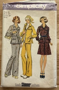 Simplicity Pattern 6106 Misses’ & Women’s Shirt-Jacket, Skirt & Pants Size 16 - Picture 1 of 5