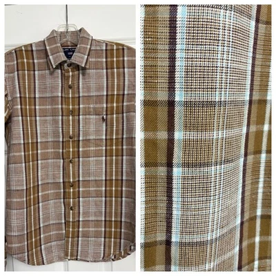 Camisa Polo Deportiva Vintage Ralph Lauren Franela de Lino a Cuadros para Mujer Talla 6 Foto 1 de 4