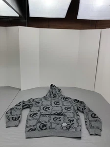 Ecko Unltd Hoodie Herren Medium Grau All Over Logo Pullover Sweatshirt Känguru - Bild 1 von 8