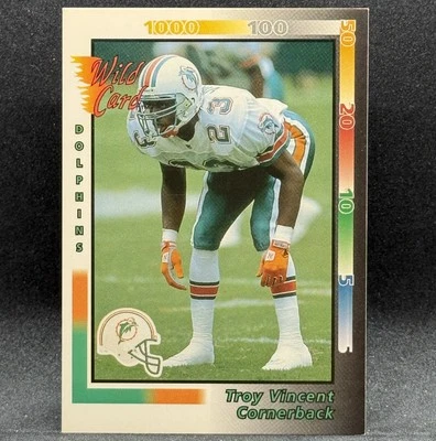 Troy Vincent Rookie RC 1992 Wild Card #358 Miami Dolphins - Image 1 of 2