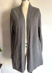 Cárdigan largo abierto Charter Club Luxury 100 % cachemir - gris - talla grande - nuevo sin etiquetas - Imagen 1 de 15