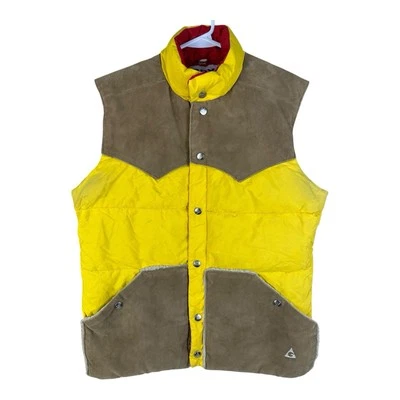 Chaleco de esquí vintage Gerry de cuero con puff hecho en EE. UU. Sherpa dos tonos mediano Foto 1 de 4