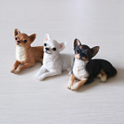 JJM Cute Mini Chihuahua Dog Pet Animal Figure Resin Car Decoration Toy Kids Gift