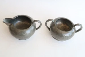 Tudric Pewter Creamer Sugar Set - Picture 1 of 24