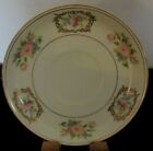 MEITO CHINA JAPAN HP FLOWERS MEDALLION BORDER 6 1/2 CREAM SOUP SAUCER (11 AVAIL)