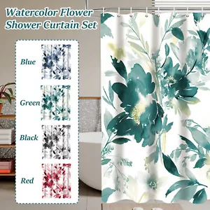 Fabric Shower Curtain Elegant Flower Bathroom Shower Curtains 180*180cm∞ - Picture 1 of 29
