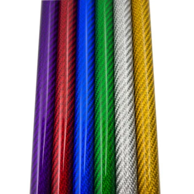Color 3K carbon Fiber Tube OD6 8 10 12 16 18 20 22 25 30mm Length:500mm 2pc - Image 1 of 3
