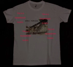 LARGE PORTO PORTUGAL PORT BRIDGE T SHIRT DOURO RIVER LUIS FRASCO NO WINE SOCCER - Picture 1 of 2
