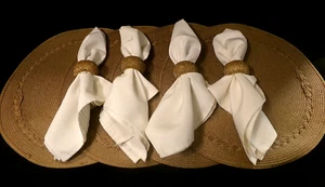 4 PIECE TABLE LINEN SET - Includes 4 Placemats, 4 Napkins & 4 Napkin Rings - Picture 1 of 9