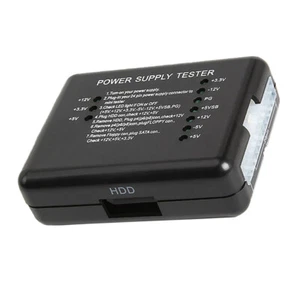 PC Computer Power Supply Tester Checker LED 20/24 Pin For HDD SATA ATX Black - Picture 1 of 6