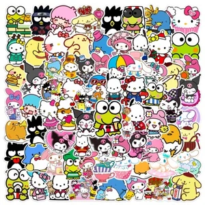 Süßes Set 100 süße Anime Aufkleber Hello Kitty Laptop, Wasserflaschen, Sammelalbum - Bild 1 von 11