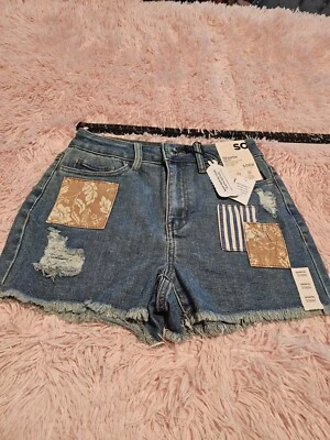 Pantalones cortos vaqueros para mujer So Goods For Life Boyfriend 3/26w nuevos con etiquetas AZUL Foto 1 de 4