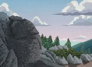 Doug West, ""Rock Garden"", Ltd ed Siebdruck, erstellt 1985, 6""h x 8""w Bild - Bild 1 von 1