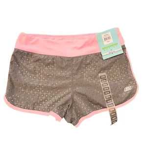 Sketchers Active Girls Sports Shorts Granite Grey Candy Pink Mesh Size 14-16 NWT - Picture 1 of 12