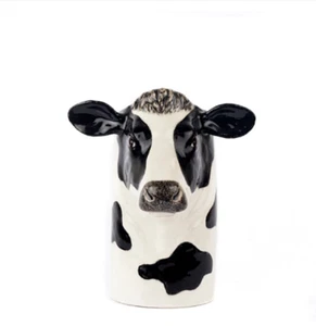 Medium Tall Vase Pot Ceramic Cow Head Figurine Flower Kitchen Home Decor - Picture 1 of 5