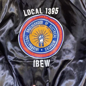 Vintage IBEW International Brotherhood Electrical Workers Jacket L Local 1395 - Picture 1 of 6