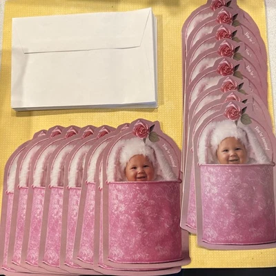 Adorable Anne Geddes Baby Girl Invitations For Shower Or Baptism - Image 1 of 4