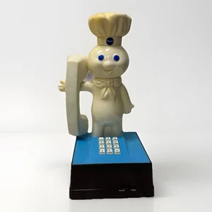Vintage Pillsbury Doughboy Telefon blauer Sockel selten Sammlerstück ungetestet - Bild 1 von 15