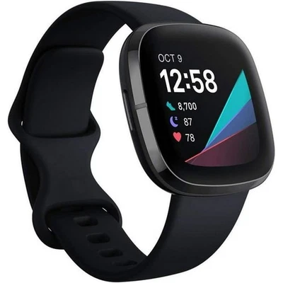 Fitbit Sense 1ª Geração Monitor Avançado de Atividade de Saúde e Fitness Preto Caixa Aberta - Imagem 1 de 4