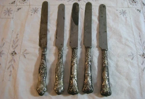Extremly Rare Antique German Silver 800 Knife Set Pre-1888,Non- silver 925 - Picture 1 of 6