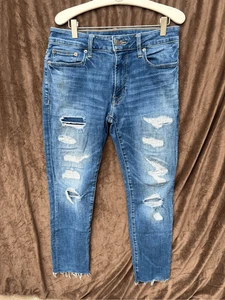 Pantalones de mezclilla ajustados American Eagle Next Level Flex para hombre talla 30x30 defectos - manchas - Imagen 1 de 16