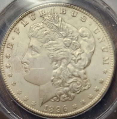 1896 Morgan Silver Dollar -  MS60- Frosty Lustrous Beauty, Looks MS64 - Image 1 of 4