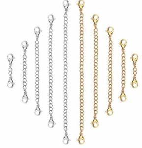 Silver & Gold Double Lobster Clip on chain extender extension necklace bracelet